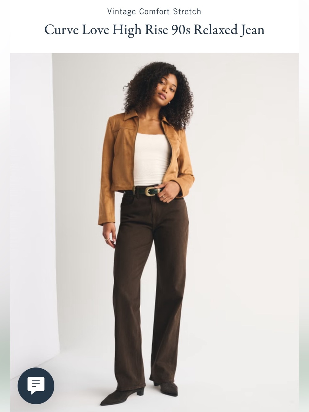 Curve Love High Rise 90s Relaxed Jean - Brown - 27/4R